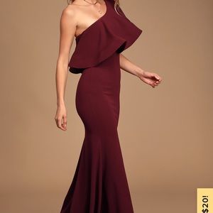Lulus “so amazed” burgundy maxi